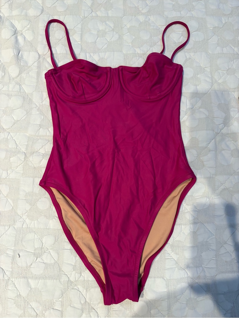 J crew Magenta One-Piece Swimsuit with Built-In Cups